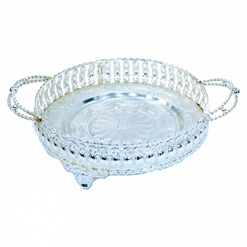 Սկուտեղ Փոսով Արծաթյա Կլոր Փոքր AV-4068 2